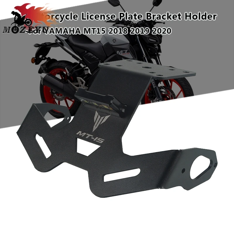 

For YAMAHA MT15 2018 2019 2020 mt 15 Motorcycle Rear License Plate Tail Frame Holder Bracket with LED Light Aluminum accessories