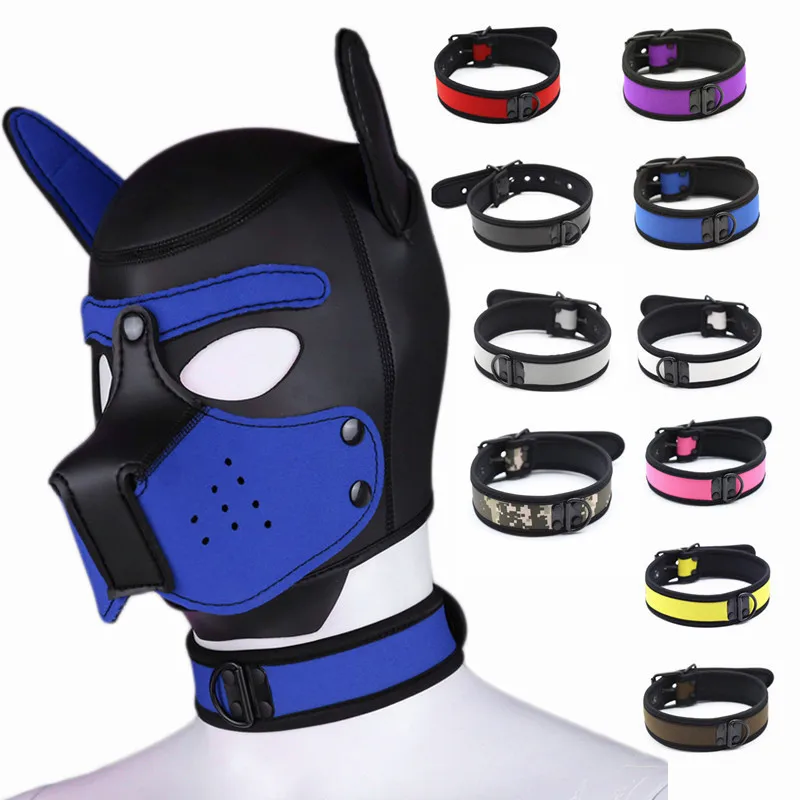 2019 Women Girls Cosplay Accessories Puppy Sexy Collar SM Role Playing Master Servant Sex Lady Rubber Adult Dog Props Neck Cover