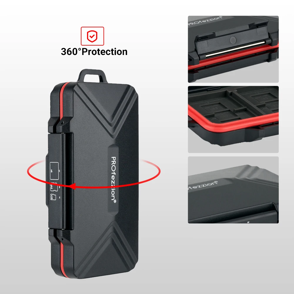 PROfezzion 48ช่อง Universal Weatherproof ใส่การ์ดหน่วยความจำสำหรับ SD/Micro SD/TF/Nano SIM/HUAWEI NM/XQD/CF