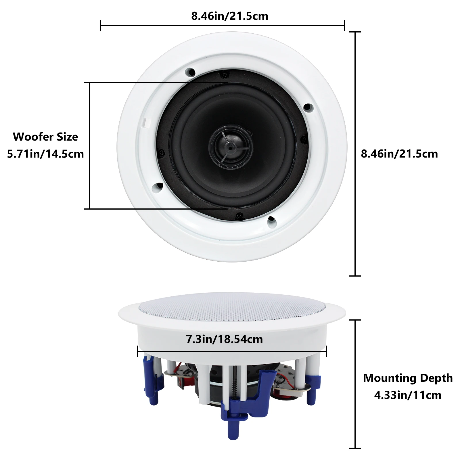 Imagem -02 - Herdio 5.25 Alto Falantes de Teto Bluetooth 600w Montagem Nivelada Som Estéreo para Sala Estar Quarto Casa Banho Teatro