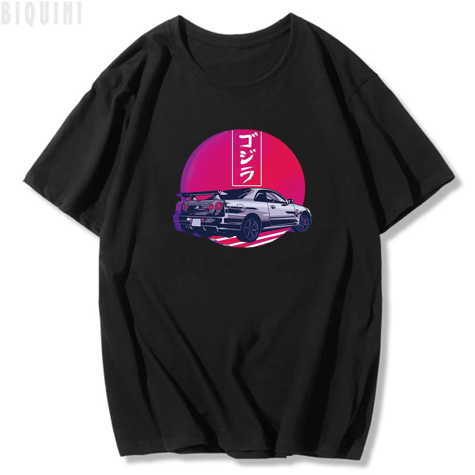 New JDM Evolution Skyline Car T Shirt Summer Men Short Sleeve Print 100% Cotton Casual Tops Harajuku Funny Lovers Boy Japan Tees