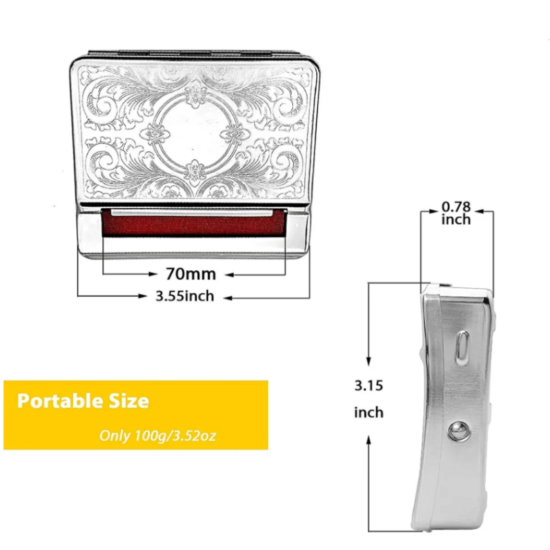 Automatic Cigarette Rolling Machine, Cigarette Roller, Tobacco Case for Rolling and Storage, 70mm, 78mm