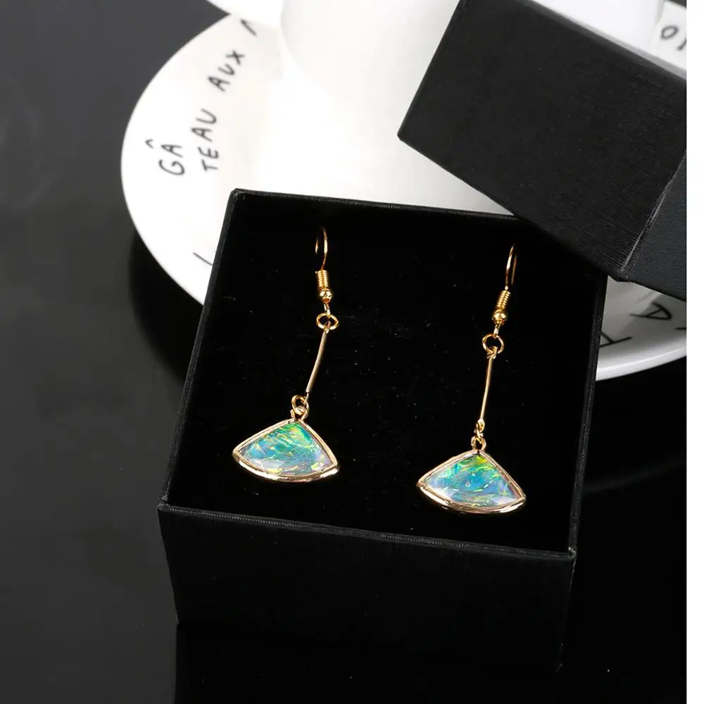 2pcs/lot 19x15mm Fan-shaped Resin Charms Pendant fit Earring Bracelet DIY Craft Jewelry Accessories Golden-Colour Gold Base