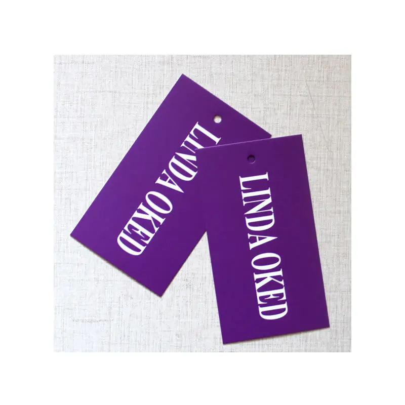 Custom Printed Paper Logo Price Garment Swing Hang Tag Label