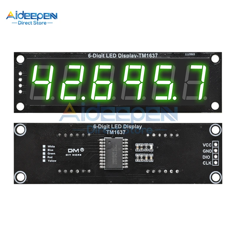 2021 nuovo 0.36 pollici 0.56 pollici TM1637 Display a LED digitale a 6 cifre con Display a 7 segmenti orologio a 7 segmenti modulo da 5 Volt per