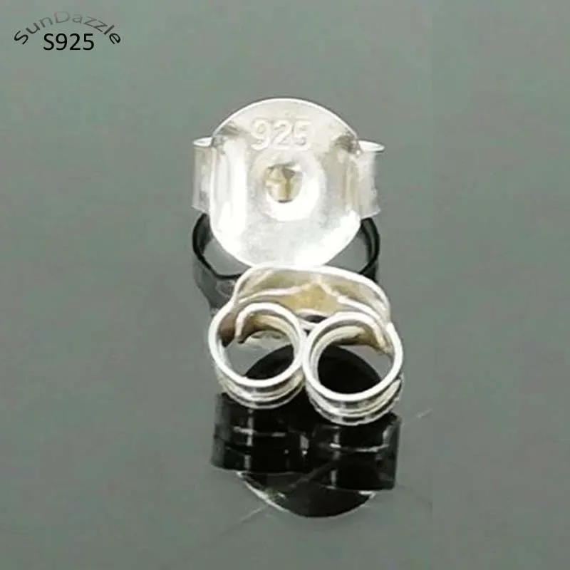 Genuine Real Pure Solid 925 Sterling Silver Earring Stopper Safety Backs Large Size Earring Plugs Jewelry Component