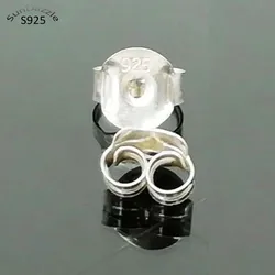 925 Sterling Silver Earring Stopper, Costas De Segurança, Plugs De Tamanho Grande, Genuíno, Real Puro, Sólido, Jóias Componente