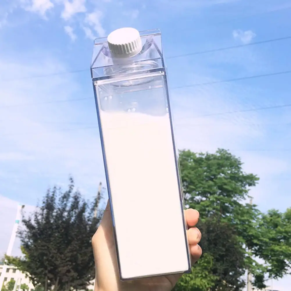 1000ml Transparent Plastic Water Bottle Large Capacity Water Juice Bottle Milk Portable Milk Carton Water Bottle Clear 