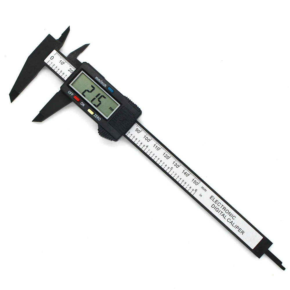 ALLSOME 0-150mm Vernier Caliper Plastic LCD Digital Caliper Measuring Tool