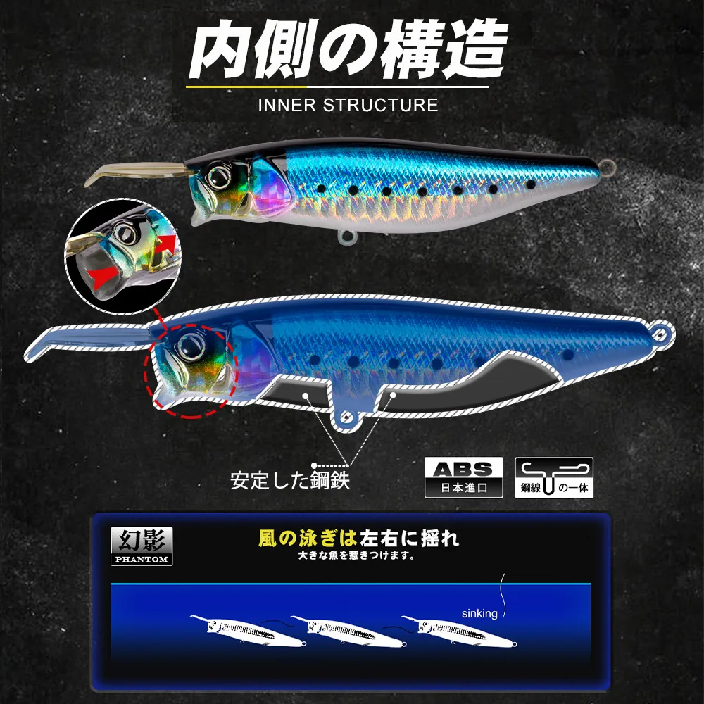 D1 Popper Riser Aas Vissen Lokt 65Mm/12G 85Mm/20G Saltwater Zinken Harde Aas zware Body Baits Lange Casting Bass Pike Visgerei