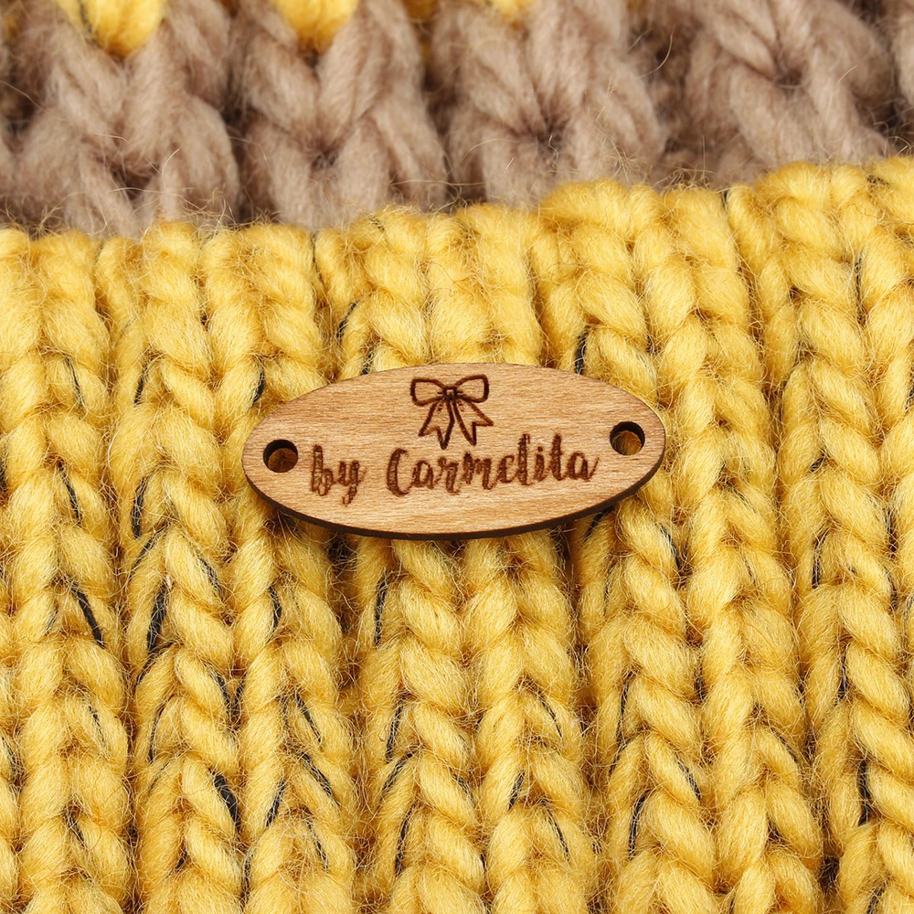 Wooden labels, Square wooden label, knit labels, personalized labels,  engraving labels,Oval wooden label  (WD3198)