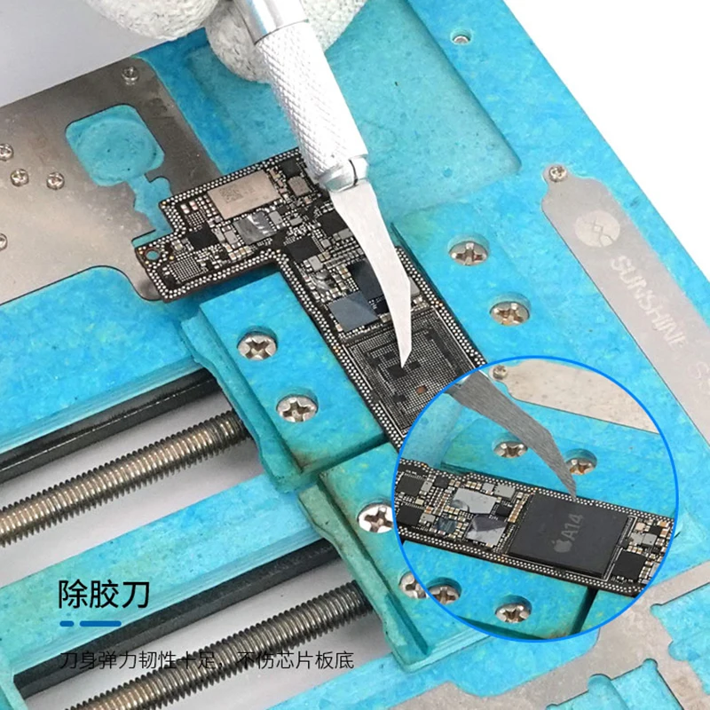 3 in1 układ scalony CPU NAND demontaż ostrza procesora środek do usuwania kleju metalowe ostrze dla telefonów komórkowych telefonu, komputera narzędzie do napraw ręcznych zestaw