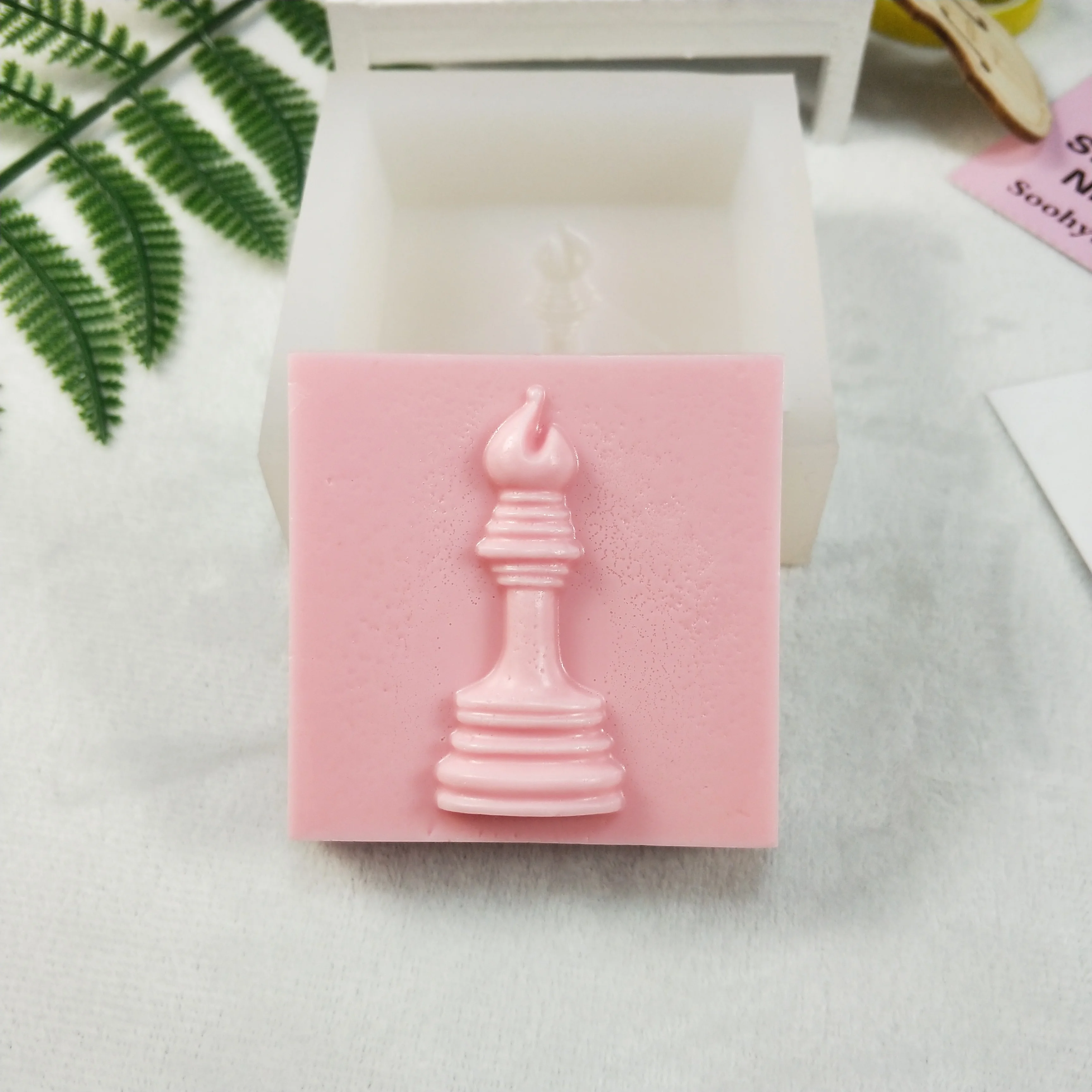 QT0242 PRZY Bishop Square Soap Molds Chess Bishop Mold Silicone Clay Resin Gypsum Chocolate Candle Mold Moulds Silicone Rubber