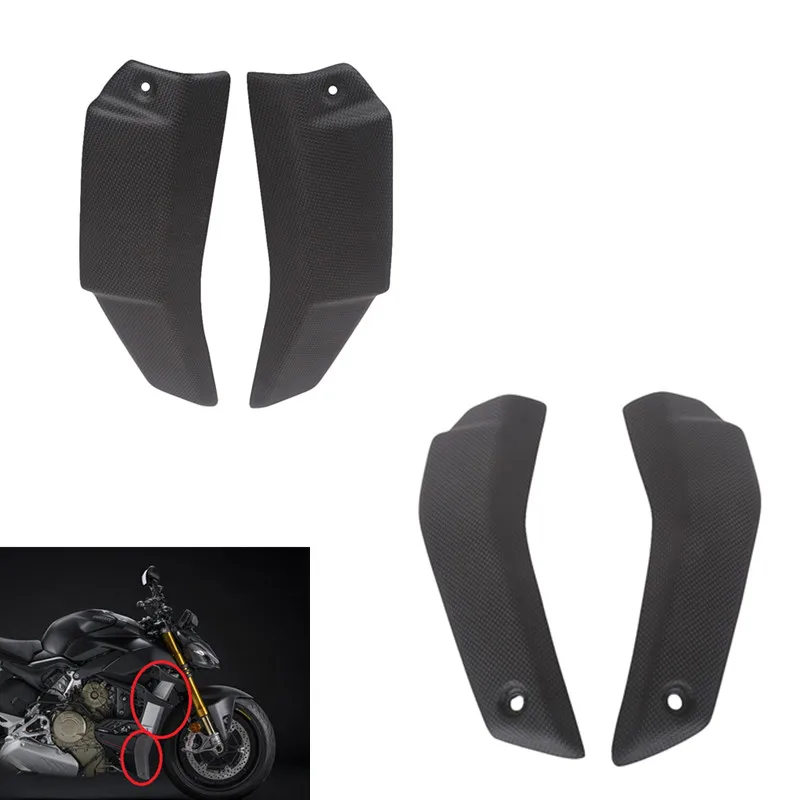 Motorcycle Parts Front Side Panels Fairing Carbon Fiber for DUCATI Streetfighter V4 V4 S 2020 2021 Radiator Side Covers