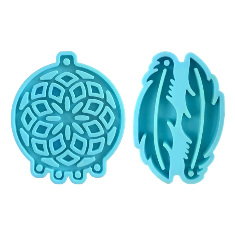 

Dream Catcher Feathers Earrings Epoxy Resin Mold DIY Crafts Casting Tools Jewelry Pendant Silicone Mould