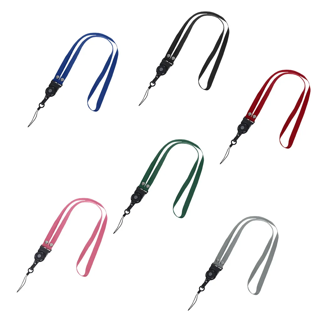 

50cm Unique Design Stylish Solid Color Striped Two-in-one Detachable Rotating Halter Lanyard for Phone Case Wallet