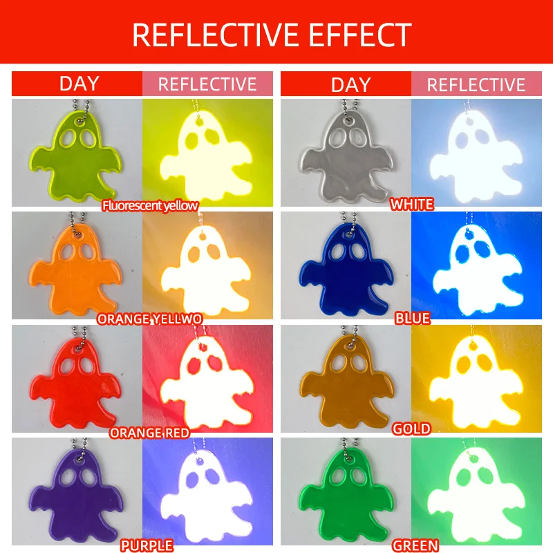 Ghost Reflector Cute Reflective Keychain Car Pendant Charm Bag Accessories for Traffic Safety Use