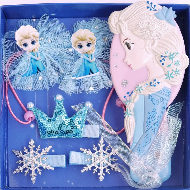 Disney Frozen Elsa Original Figure Makeups Toys Comb Hairpin Rubber Band Set With Box Girls Christmas Gift