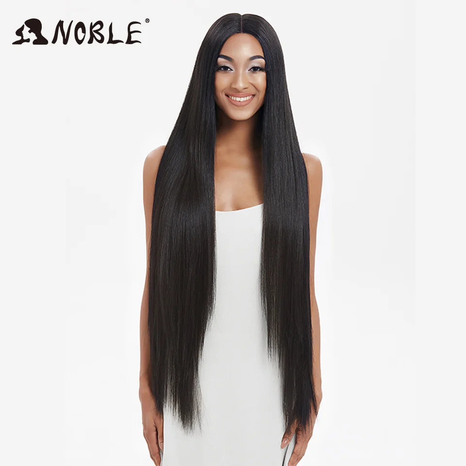 Noble Synthetic Lace Front Wigs For Women 38 Inch Straight Wig Lace Wig Ombre Blonde Lace Wigs Cosplay Straight Lace Front Wig