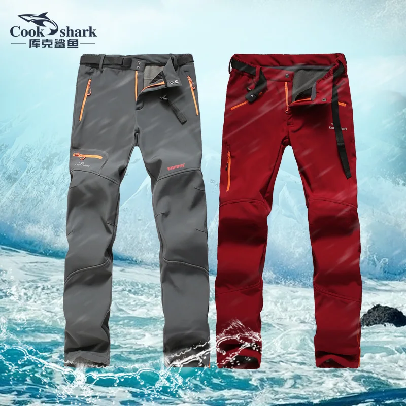 Cook squalo 2020 new outdoor tempesta pantaloni pantaloni casuali degli uomini di autunno e di inverno Della Peluche degli uomini allentati