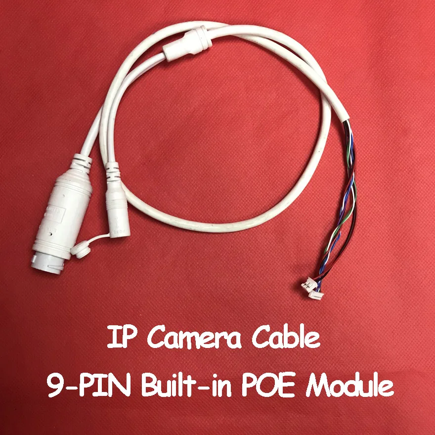 9-PIN Built-in POE Module 48V to 12V Cable for CCTV IP camera board module (RJ45+DC) 1x status LED