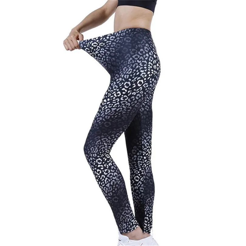 YGYEEG Push Up Leggings ผู้หญิง Leopard Fitness สีดำ Leggins เซ็กซี่สูงเอว Legins ออกกำลังกาย Leaf รูปแบบโพลีเอสเตอร์ Jeggings