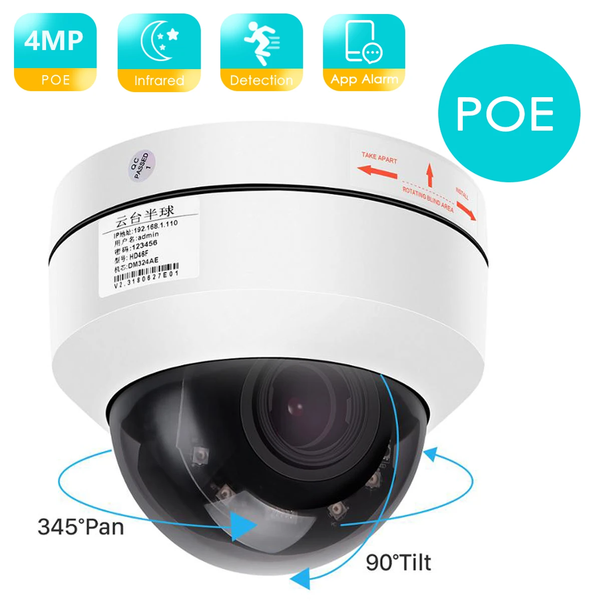 

BESDER 5MP/2MP PTZ Dome Camera 4X Optical Zoom Pan/Tilt IP Camera Outdoor Home Security Camera CCTV Home Surveilance XMEye CCTV