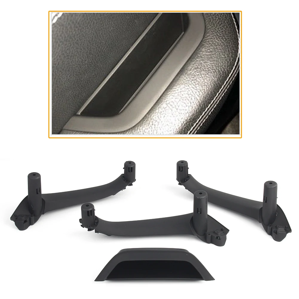 4 unids/set puerta Interior del coche Panel interior manija cubierta manija de puerta tirar Trim Bowl para BMW F25 X3 2010-2017 y X4 F26 2014-2017 negro