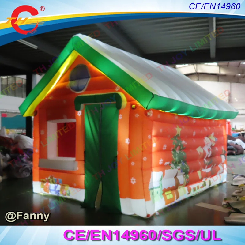 

free air shipping to door, 4x3x3H Christmas decorations led lights inflatable santa claus house tent, cheap inflatable grotto