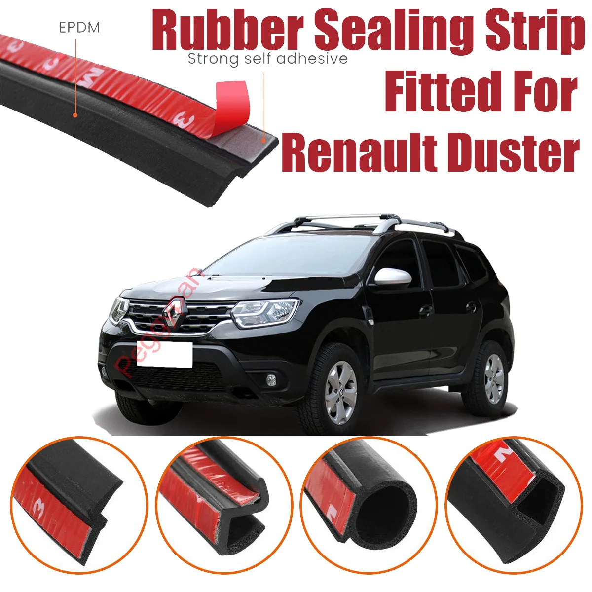 Door Seal Strip Kit Self Adhesive Window Engine Cover Soundproof Rubber Weather Draft Wind Noise Reduction For Renault Duster