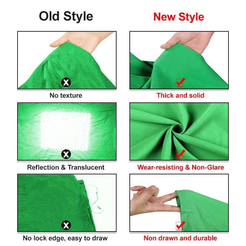 녹색 화면 크로마키 섬유 면 소재 스튜디오 사진 배경, 사진 촬영 배경, 클립 사진 소품 4 개 포함