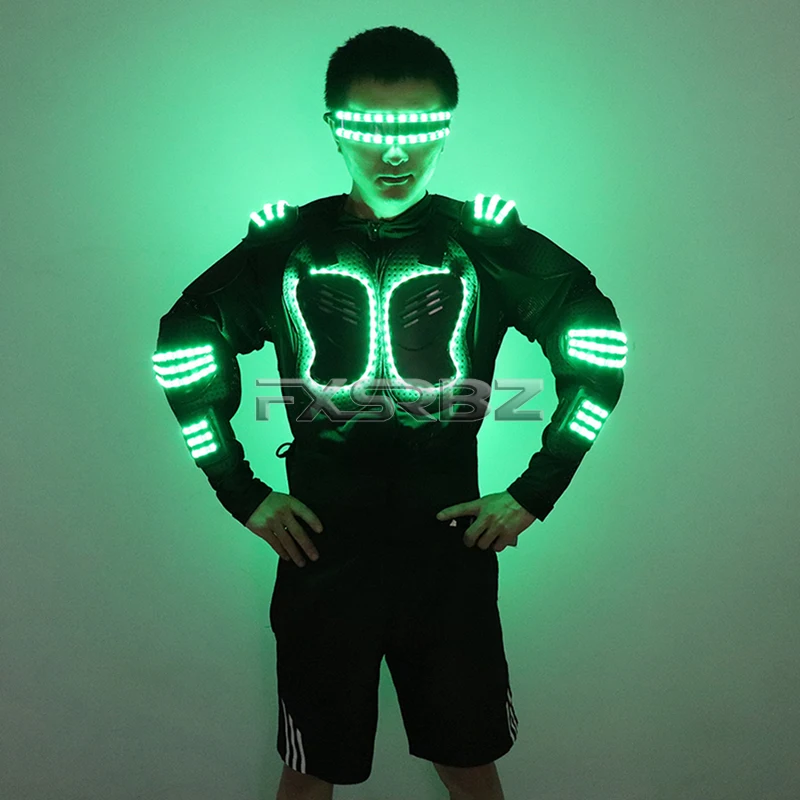 New LED Armor Costume RGB Luminous Robot Suit LED Light Up Clothing Stage Performance Jackets Clothes