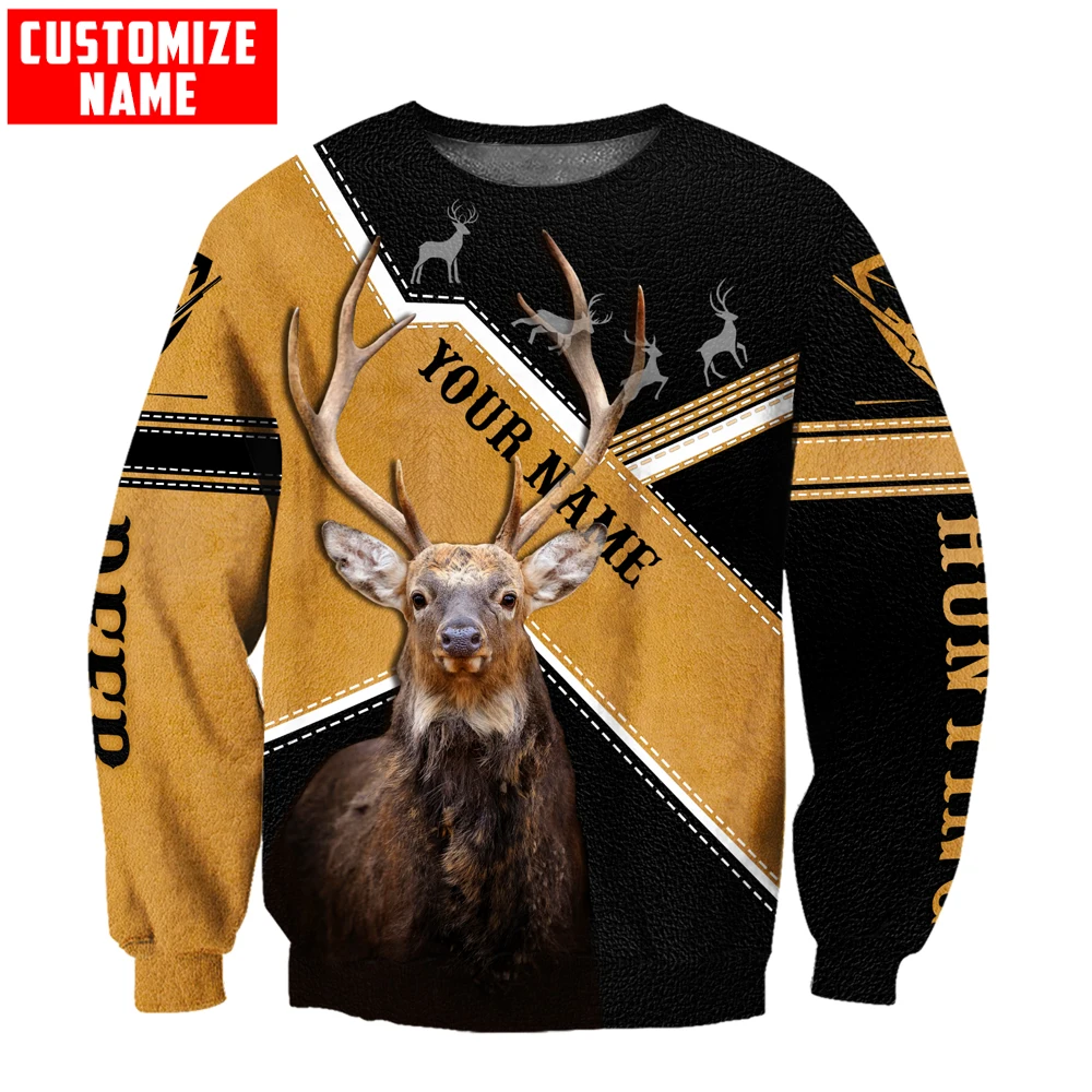 KJ818 Sudadera caza cremallera – Estampado 3D ciervo personalizable - imagen 3