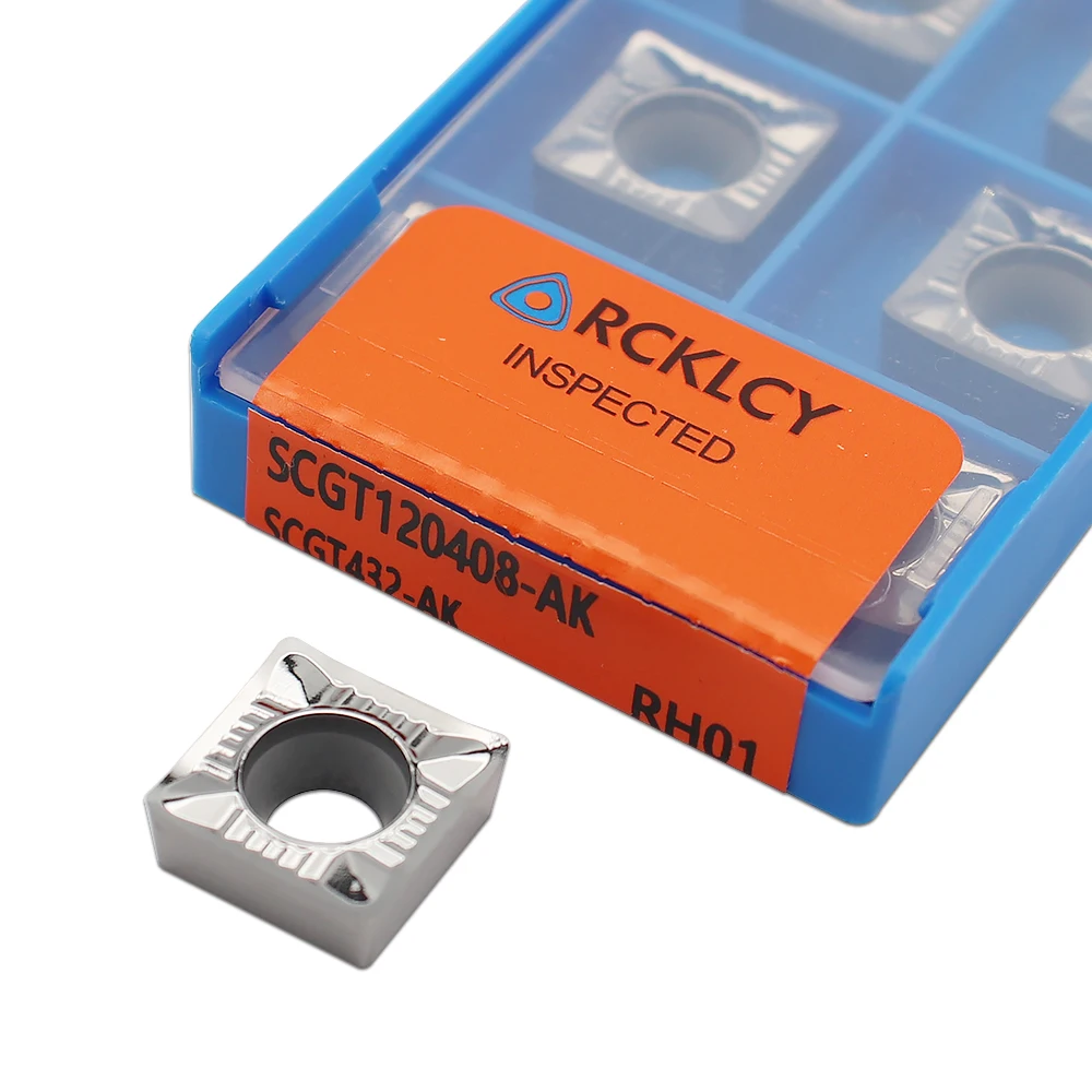SCGT120402 SCGT120404 SCGT120408 AK RH01-herramienta de corte de carburo de hoja de aluminio, herramientas de torneado CNC AL + Estaño, aleación de madera