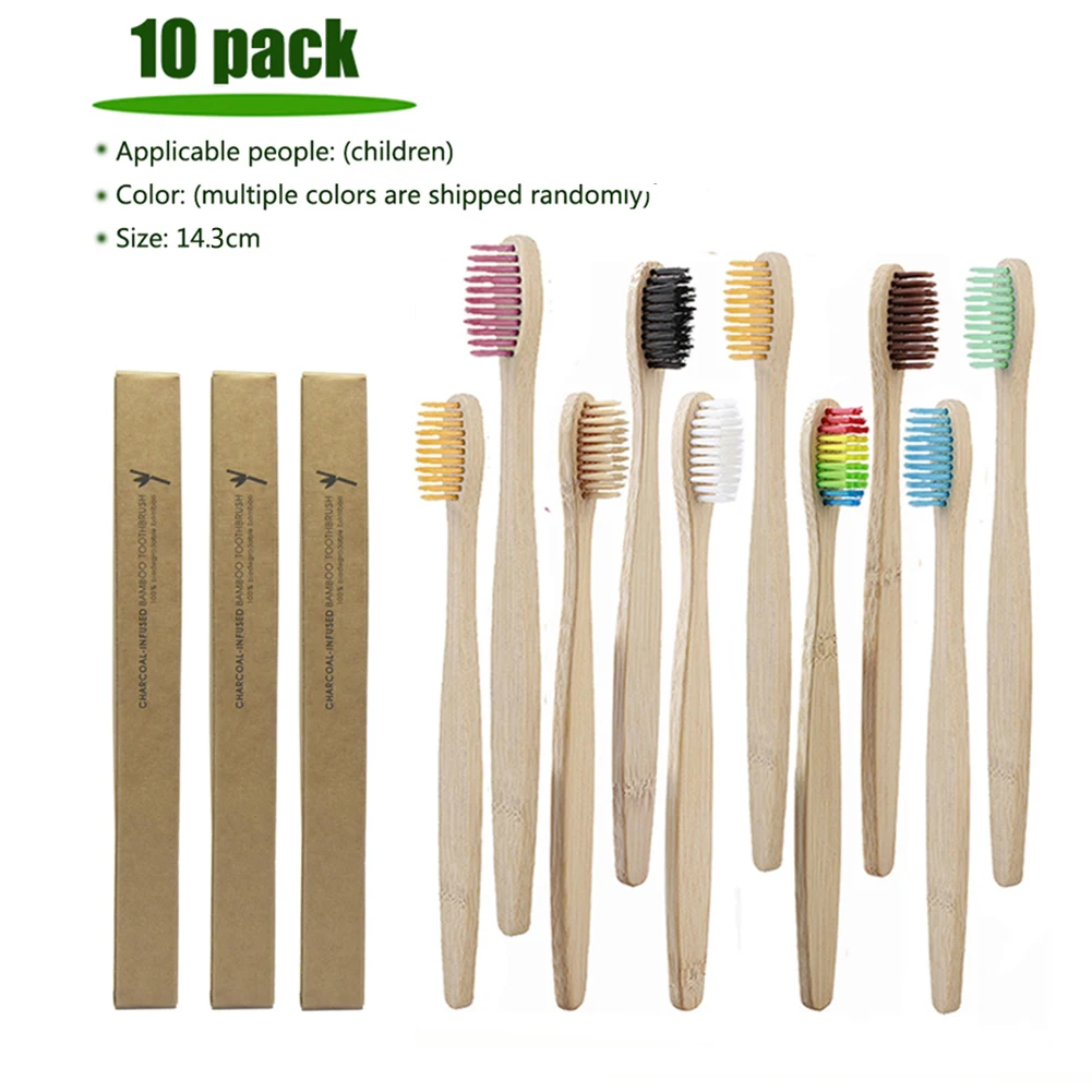 

10pcs Environmental Bamboo Kids Healthy Toothbrush Soft Bristle Dental Oral Care Tool Fast Shipping