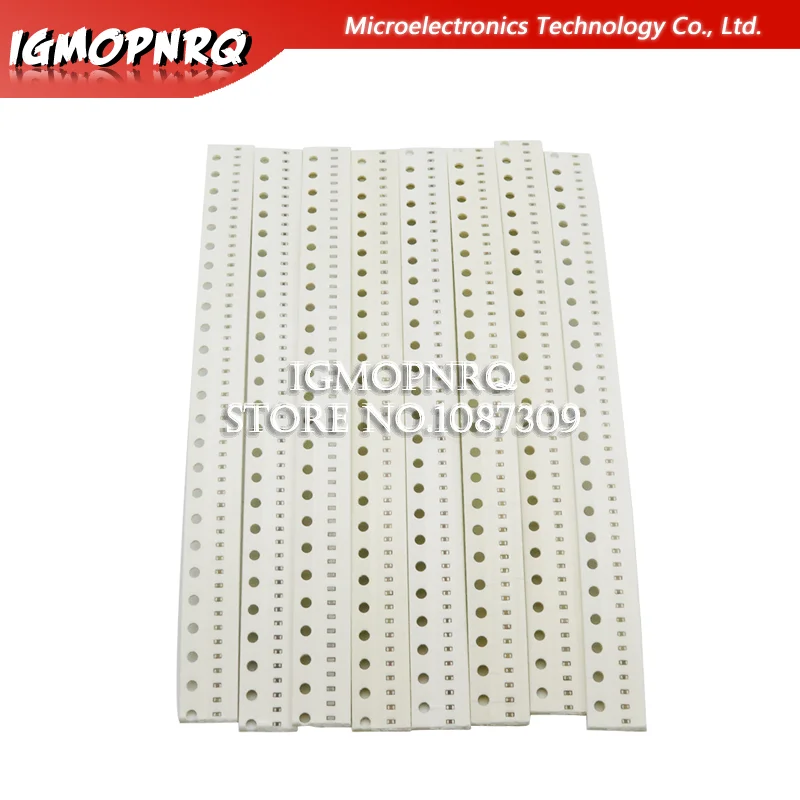 0402 SMD Ceramica Condensatore Kit Assortiti 1pF ~ 10uF 50values * 50PCS = 2500PCS Chip di Ceramica condensatore Campioni ki