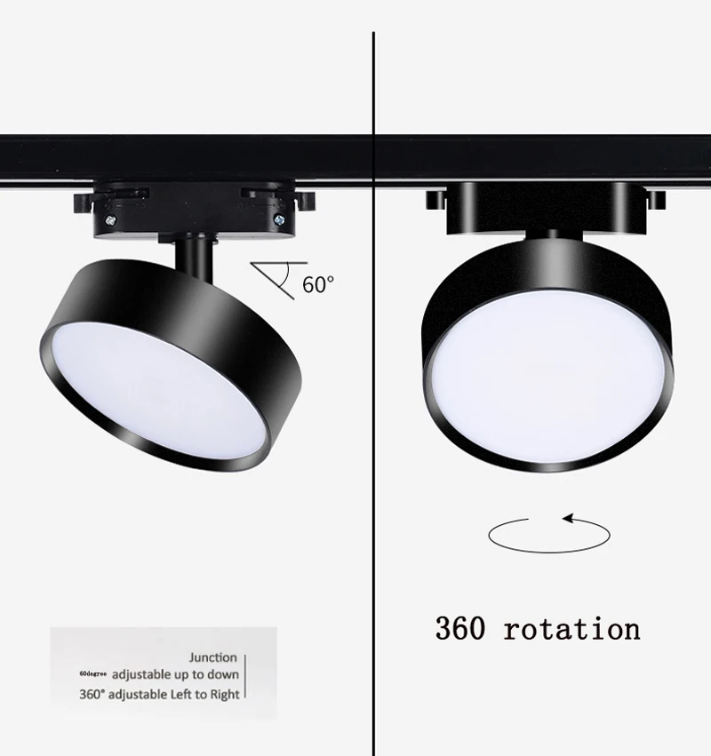 Spot Lumineux LED COB en Aluminium pour le Plafond, Éclairage sur Rail, Remplace les Lampes Halogènes, AC 220V, 9/12/18W