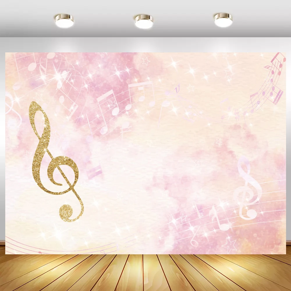 

Music Notes Birthday Party Baby Shower Decor Poster Photography Backdrop Customized Photography Background For Photo Studio