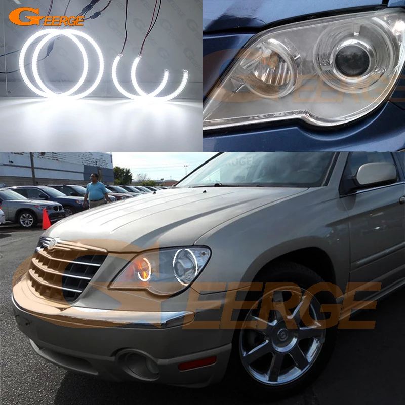 Per Chrysler Pacifica 2007 2008 Faro Ultra Luminoso SMD LED Angel Eyes Halo Anelli Kit Luce diurna