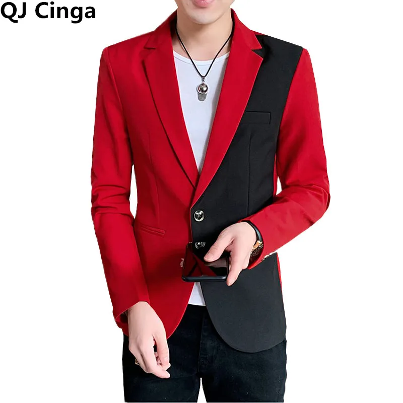 

Blazer Men 2023 Spring and Autumn New Fashion Trend High Quality Men Splice Single Button Slimming Blazer for Men 3xl