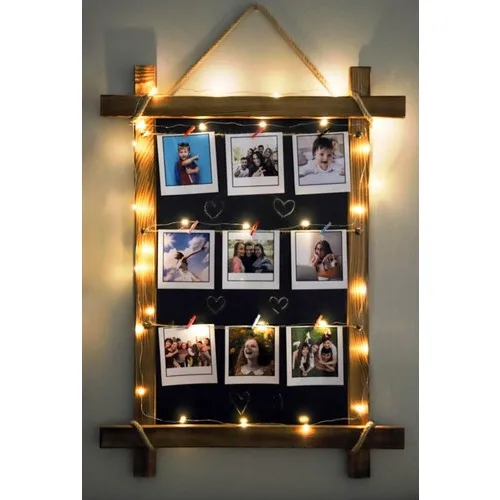 World Magnet Latch Corded LED Luminescent Blackboard Photo Frame