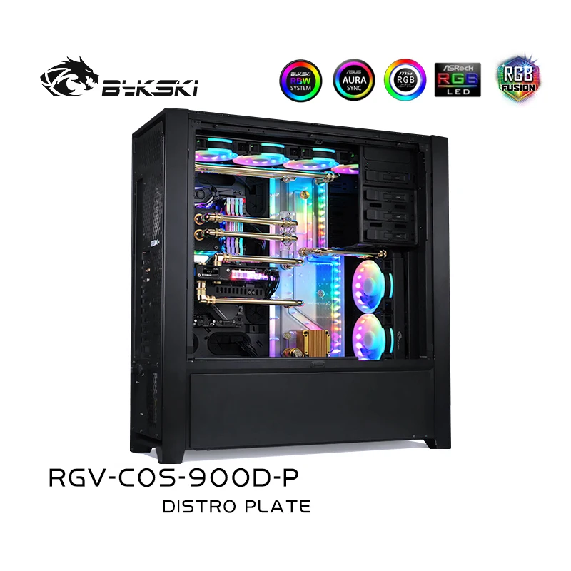 Imagem -06 - Bykski Distro Placa Canal para Corsair 900d Computador Case Substituir Reservatório de Dissipação de Calor Rgv-cos-900d-p