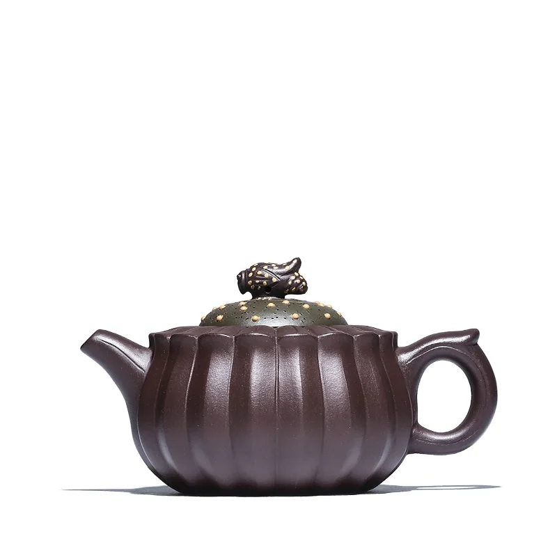 |True art yixing recommended pure manual undressed ore large teapot tea purple clay teapot bee core pot