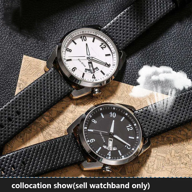 Stoma Cow Leather watchband for Citizen BM8475/AW0015-08E/AW0010 watches band 20mm 22mm black brown strap with steel buckle