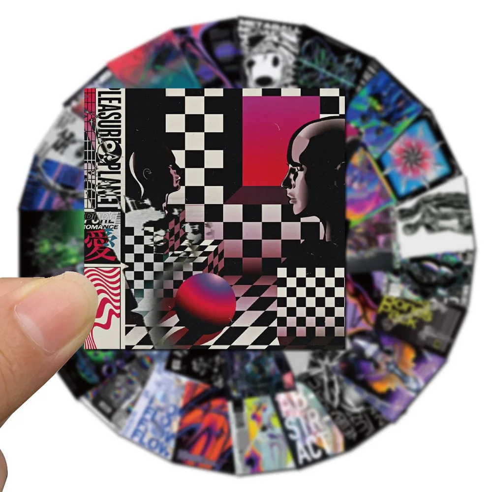 10/20/40PCS Acid Graphics Psychedelic Music Band Aesthetic Stickers Skateboard Laptop Guitar Car Motorcycle Cool Sticker Kid Toy