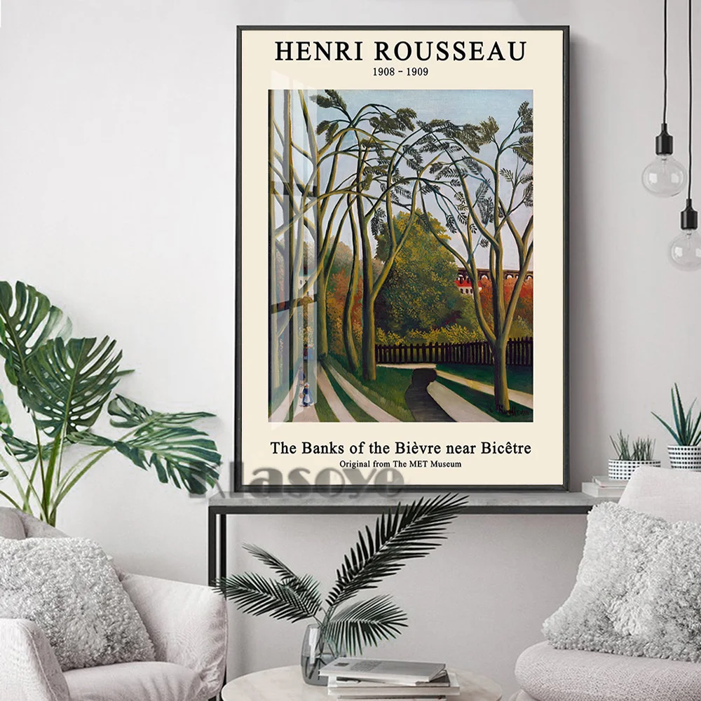 Henri Rousseau Primitivism Exhibition Museum Poster The Banks Of The Bievre Near Bicetre Art Prints Canvas Painting Wall Decor