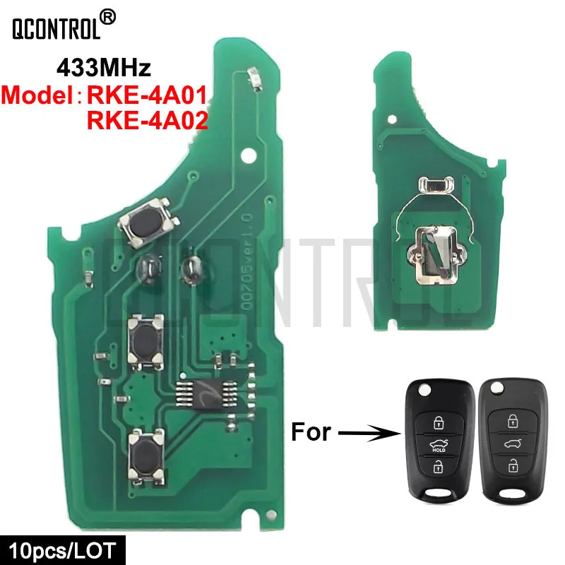 

QCONTROL Car Remote Key Electronic Circuit Board for HYUNDAI SRKE-4A01 or RKE-4A02 CE 433-EU-TP Vehicle Control Alarm