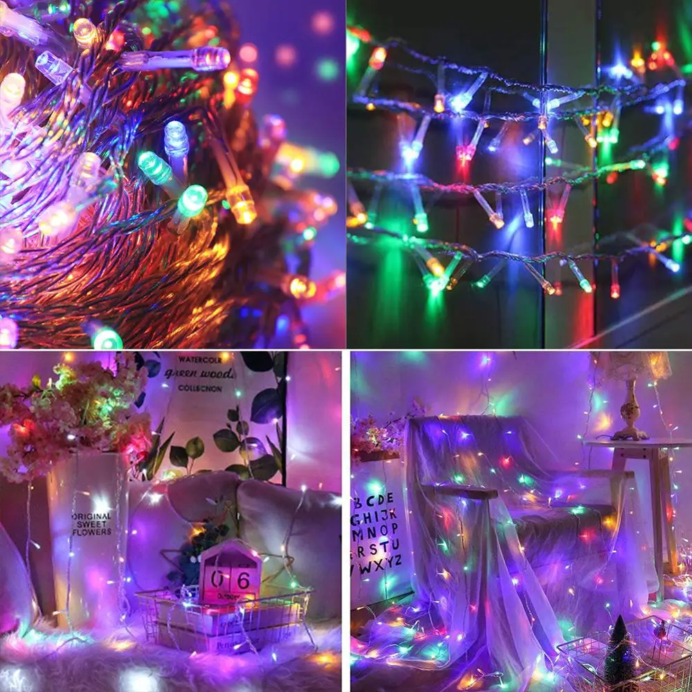 String Light DC12V Colorful Garland Fairy Light Waterproof Silver Wire Xmas Lamp for Party Wedding Christmas Tree Decor 50m 100m