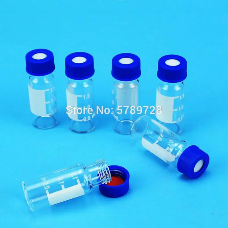 100pcs clear/brown  Chromatography Vial  With screw Cap Automatic Parse Sample Bottle Capacity of 2 ml & 4 ml