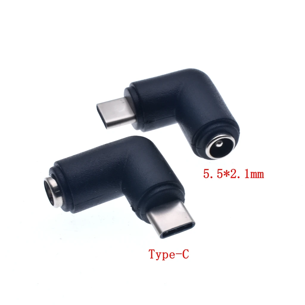 5.5*2.1mm 5.5 x 2.1 mm Female jack to Type-C USB 3.1 Male Plug 90 / 180 Degrees DC Power Connector Adapter DC to Type c male